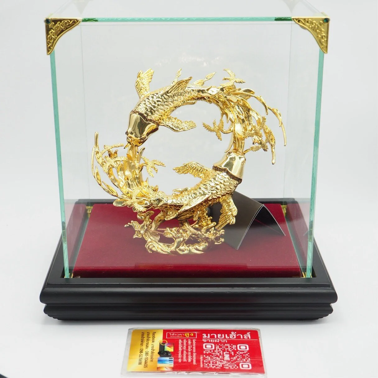 CUBIC GEMS ประติมากรรมปลาคาร์ฟจักรพรรดิ์มงคลชุบทอง รุ่น SHO-961/GB