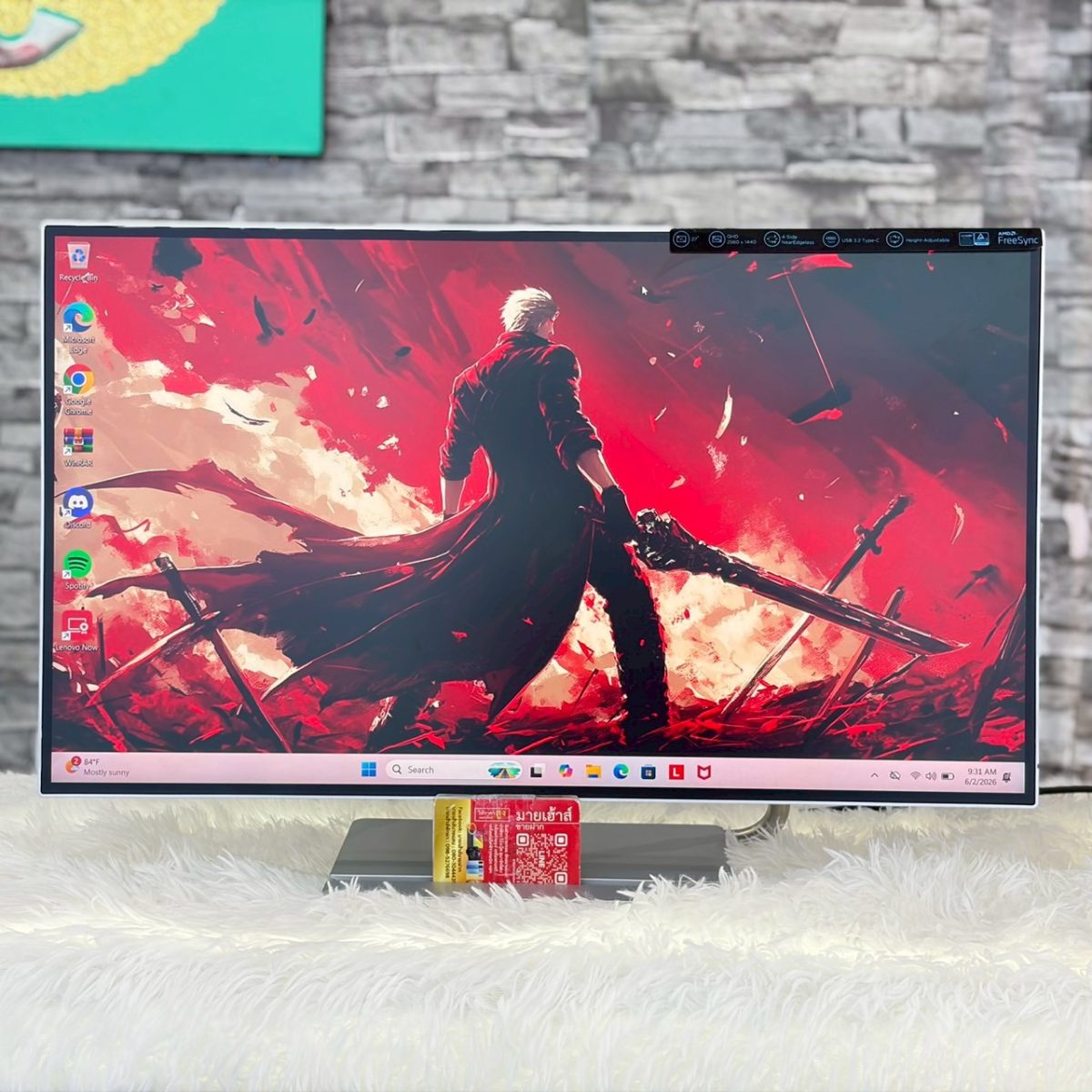 MONITOR (จอมอนิเตอร์) LENOVO Q27H-20 27 INCH รูปที่ 1